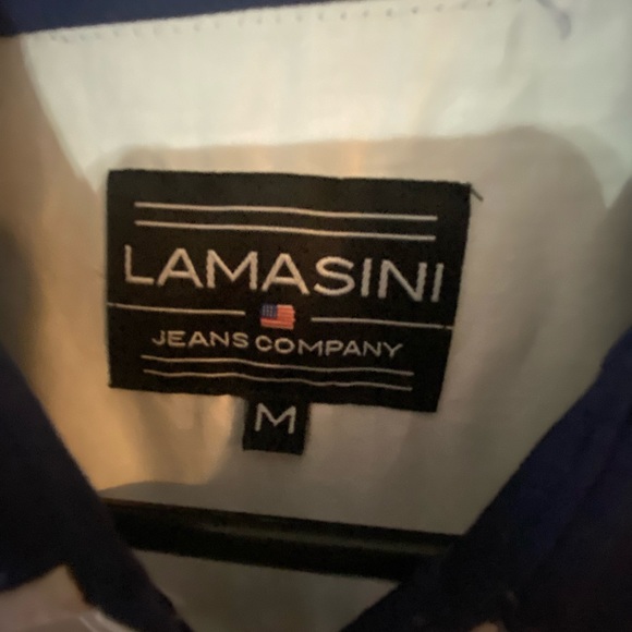 Lamasini Jeans Company Button Down Shirt ‘Fluer de Lis’ - Size Medium - Picture 3 of 3